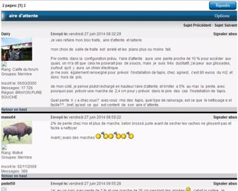 Quelle pente pour l'aire d'attente du bloc traite ?