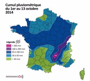Bilan des pluies dans le sud-est