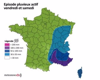 Nouvel épisode de fortes pluies attendu en fin de semaine dans le sud-est