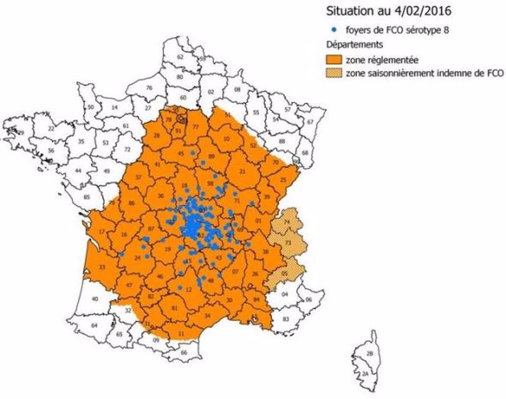 Nouvelle extension de la zone réglementée FCO le 5 février 2016 (©DR)