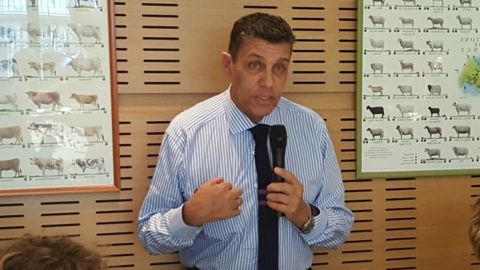 Xavier Beulin, président de la FNSEA, lors d'une conférence de presse du syndicat mercredi 24 février 2016. (©Terre-net Média)