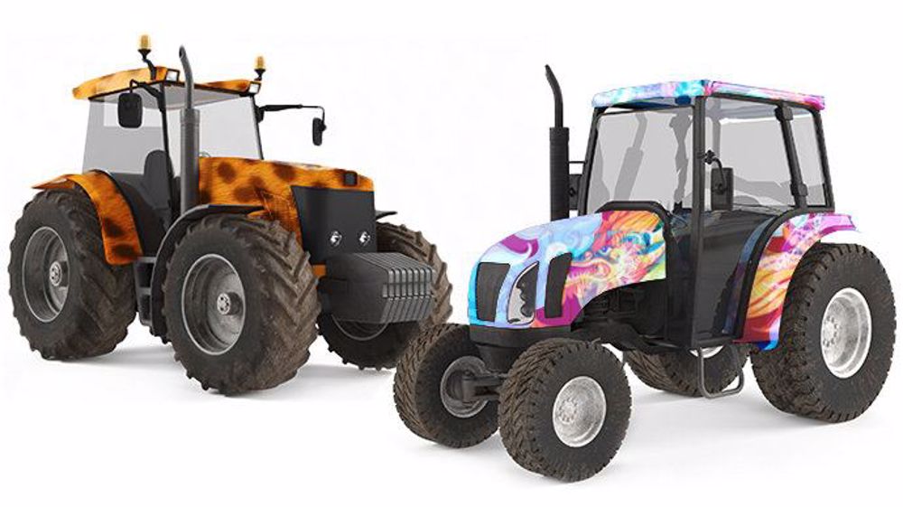 Impression de motifs en couleur sur votre tracteur : l'imagination est votre seule limite ! (©Terre-net-média) 