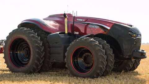 Le tracteur autonome de Case Ih est une base de Magnum sans cabine et relooké. (©Case IH) Le tracteur autonome de Case Ih est une base de Magnum sans cabine et relooké. (©Case IH)