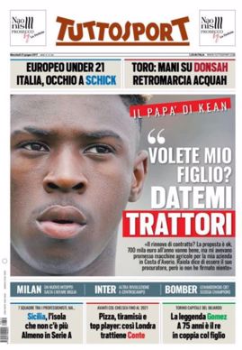 La couverture en entier du journal Tuttosport