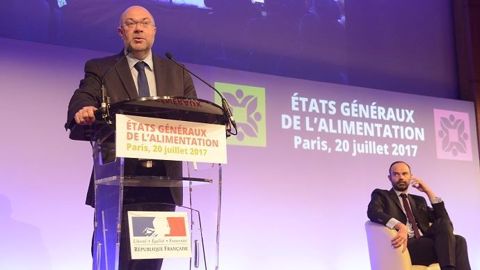 Stéphane Travert, ministre de l'agriculture, et Édouard Philippe, Premier ministre, ont ouvert la journée de lancement des États généraux de l'alimentation, jeudi 20 juillet 2017 à Paris. (©Cheick Saidou/min.agri.fr) Stéphane Travert, ministre de l'agriculture, et Édouard Philippe, Premier ministre, ont ouvert la journée de lancement des États généraux de l'alimentation, jeudi 20 juillet 2017 à Paris. (©Cheick Saidou/min.agri.fr)