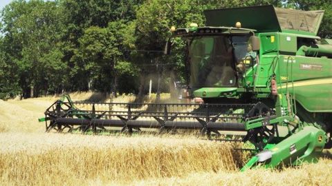 Moisson en Haute-Vienne avec une John Deere T560i. (©Terre-net Média)