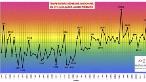 Température moyenne nationale en été en France. (©MeteoNews. )