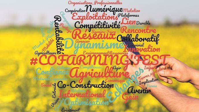 Nuages de mots sur le thème du cofarming