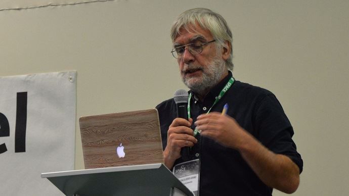 Hervé Guyomard, directeur de recherches à l'Inra, lors d'une conférence sur la Pac au Space 2018, à Rennes.
