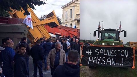 Les agriculteurs ont déjà manifesté le 8 octobre à l'appel de la FNSEA et de JA sous le slogan commun "#sauve ton paysan". (©Compte twitter Fdsea de la Nièvre)