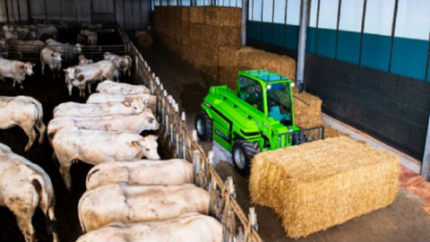 Le chariot télescopique de Merlo nommé E-Worker fonctionne à l'électricité. (©Merlo)
