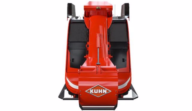 Mélangeuse automotrice autonome Aura de Kuhn (robot d'alimentation) vue de face
