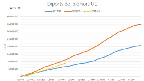 Exports de blé européen à l'international