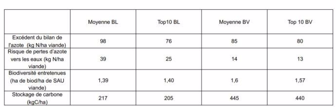 Tableau autres indicateurs environnementaux