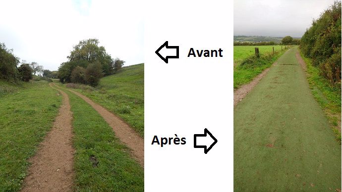 chemin d acces aux patures avant et après travaux chez arnaud torchy