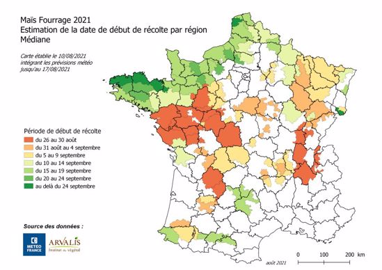 Carte ensilage maïs Arvalis