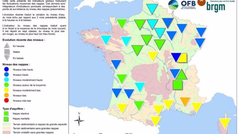 État des nappes phréatiques au 1er septembre 2021. <a href="https://www.brgm.fr/sites/default/files/documents/2021-09/communique-nappes-eau-souterraine-2021-09-carte.pdf" target="_blank">Cliquez sur la carte pour l'agrandir</a>. (©BRGM)