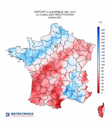 Précipitations en octobre