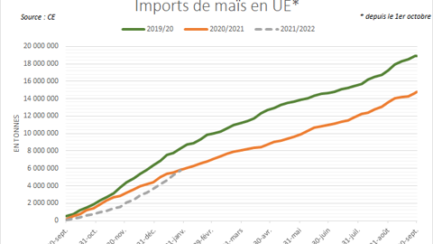 Importations européennes de maïs depuis le 1er octobre. Importations européennes de maïs depuis le 1er octobre.