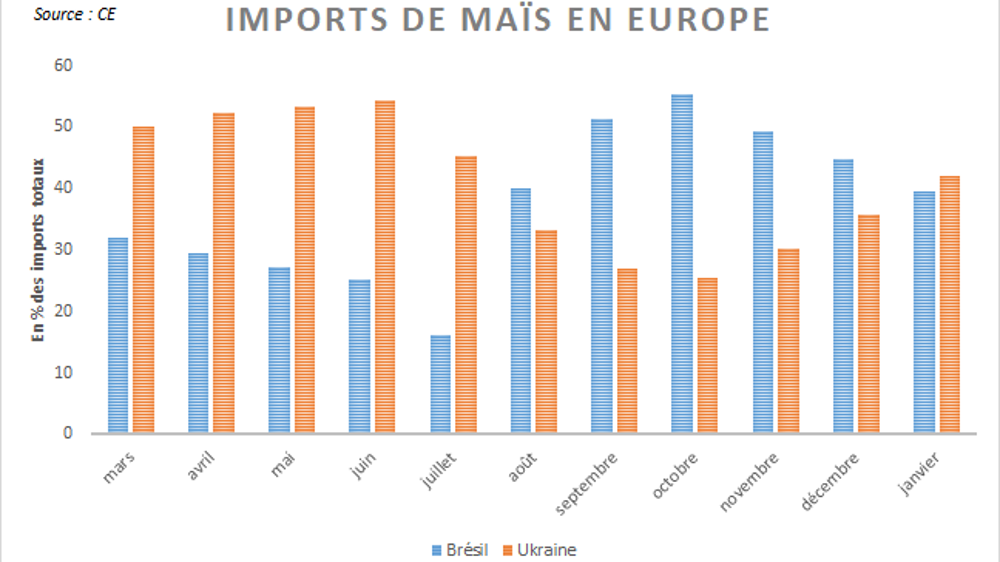 Imports de maïs en UE.
