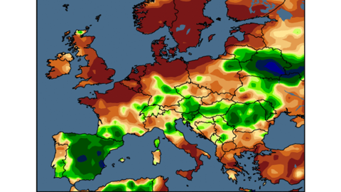 Un important déficit hydrique se creuse en France et en Allemagne. (©WorldAgWeather) Un important déficit hydrique se creuse en France et en Allemagne. (©WorldAgWeather)