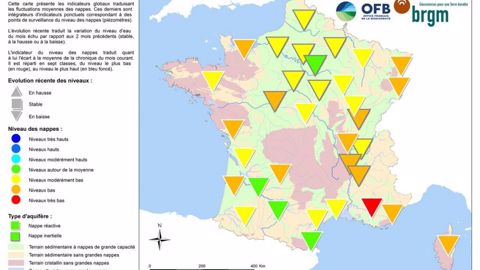 État des nappes phréatiques au 1er juillet 2022 (©BRGM) État des nappes phréatiques au 1er juillet 2022 (©BRGM)