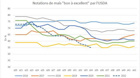 Les notations de maïs américain continuent de se réduire. Les notations de maïs américain continuent de se réduire.