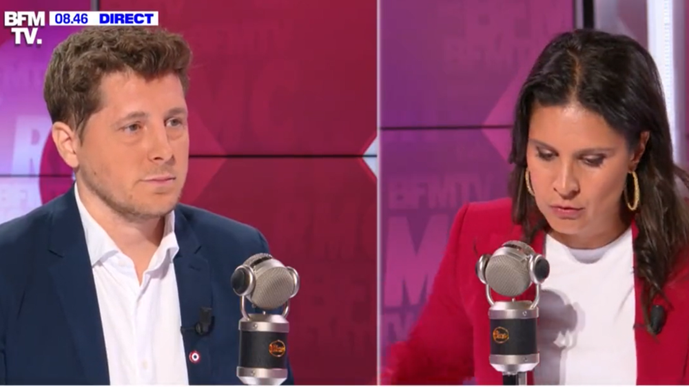 Interviewé sur BFM TV ce matin, le député Julien Bayou a cautionné les actes de désobéissance civile contre les réserves d'eau. (©BFM TV)