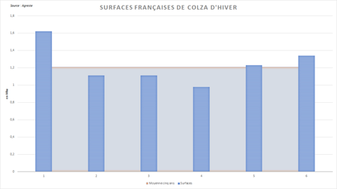 La hausse des surfaces de colza d'hiver se confirment.