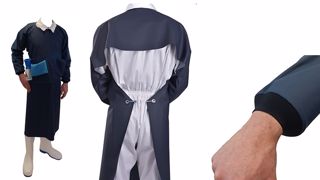 Ce tablier de traite est conçu en polyuréthane sur support jersey polyamide, ce qui lui permet d’offrir résistance, élasticité et étanchéité. (©Manulatex)