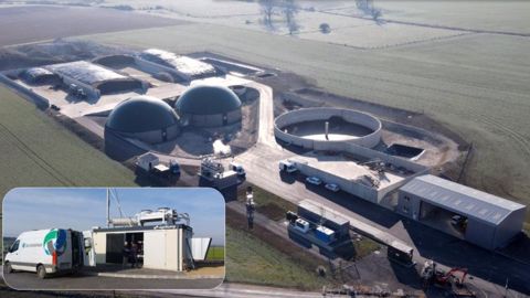 Le moteur agriKomp BGA095, permettant de produire et consommer sa propre électricité, est monté sur un seul châssis et intégré dans un container béton. (©AgriKomp) Le moteur agriKomp BGA095, permettant de produire et consommer sa propre électricité, est monté sur un seul châssis et intégré dans un container béton. (©AgriKomp)