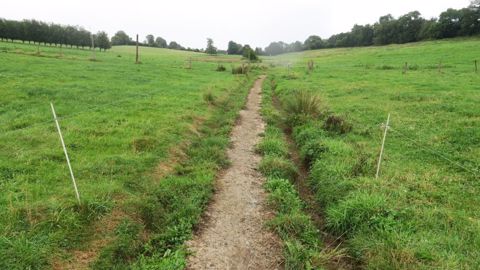Chemin en béton et terre