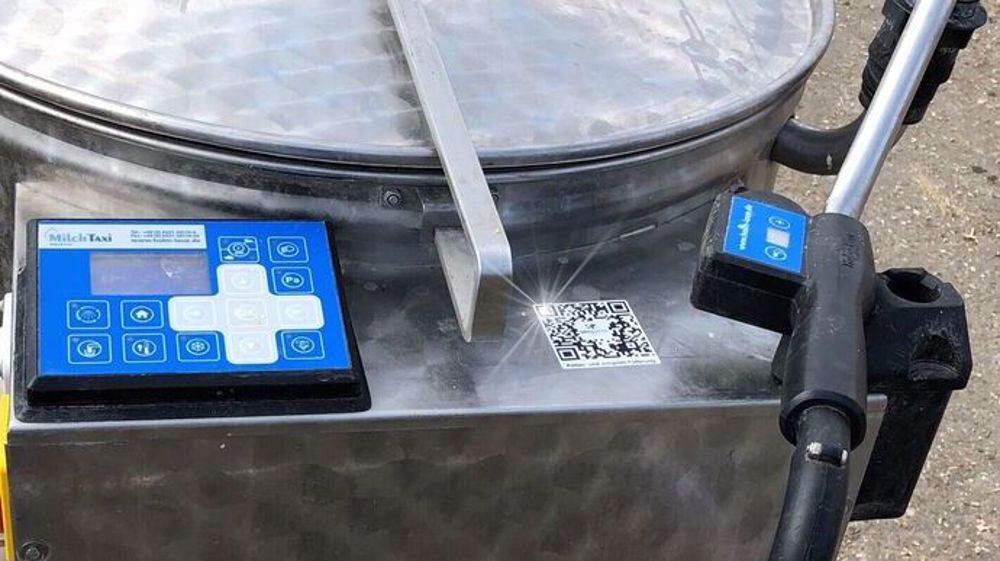 Les codes QR sur le TaxiLait dans une ferme laitière allemande Les codes QR sur le TaxiLait dans une ferme laitière allemande