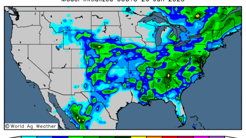 Des pluies favorables sont annoncées une partie de la Corn Belt. Des pluies favorables sont annoncées une partie de la Corn Belt.