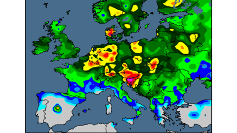 La France et l'Allemagne ont subi des cumuls de pluies excessifs.