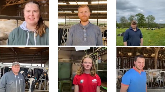 Six des huit jeunes filmés travaillent dans la filière bovine lait ou viande.
