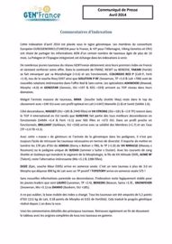 Communiqué de Gen'France suite à l'indexation d'avril 2014