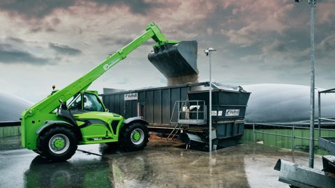 Un chariot télescopique Merlo de 6,5 t de capacité Un chariot télescopique Merlo de 6,5 t de capacité