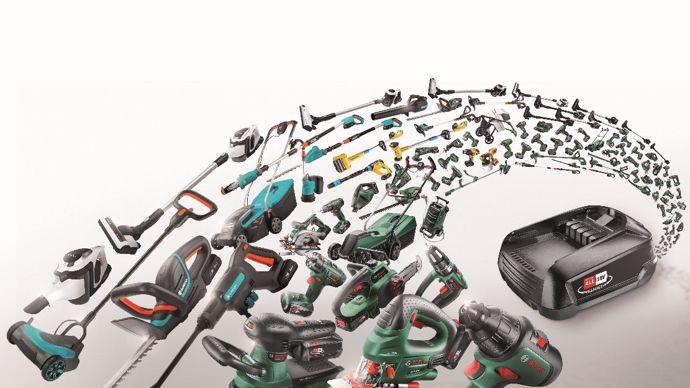 L'alliance Power for All créée par Bosch et Gardena va permettre aux consommateurs d'utiliser les batteries 18 V de technologie Bosch sur une large gamme de produits domestiques, de bricolage et de jardinage entre différentes marques. A Robert Bosch Power Tools et Gardena s'ajoutent déjà Gloria, Emmaljunga, Wagner, Rapid. L'alliance devrait se renforcer encore avec d'autres marques. L'alliance Power for All créée par Bosch et Gardena va permettre aux consommateurs d'utiliser les batteries 18 V de technologie Bosch sur une large gamme de produits domestiques, de bricolage et de jardinage entre différentes marques. A Robert Bosch Power Tools et Gardena s'ajoutent déjà Gloria, Emmaljunga, Wagner, Rapid. L'alliance devrait se renforcer encore avec d'autres marques.