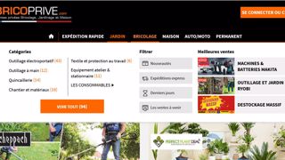 Page écran du site de vente en ligne bricoprive.com.