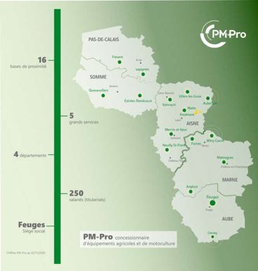 Carte des implantations de PM-Pro