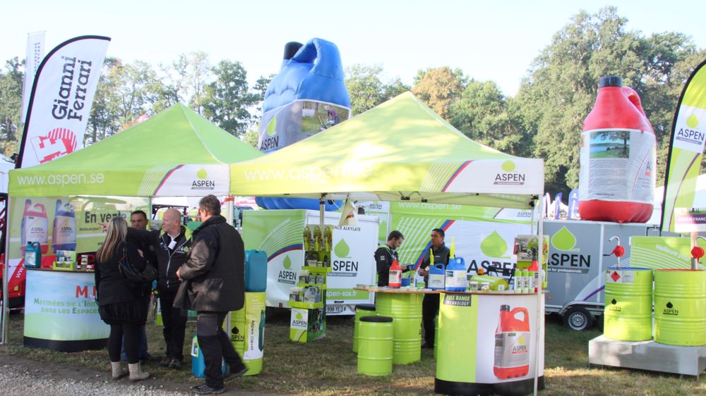 Didier Leynaud sur le stand Aspen de Salonvert en septembre 2016.