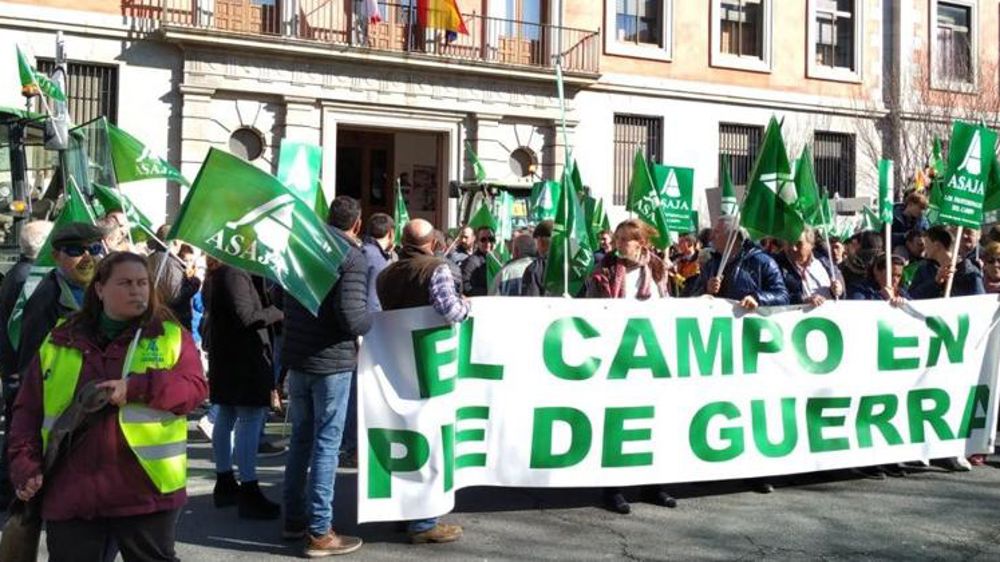 Les agriculteurs espagnols dans la rue
