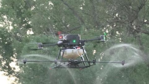Drone Volt présente un nouveau système de pulvérisation autonome pour le traitement des cultures. © Drone Volt