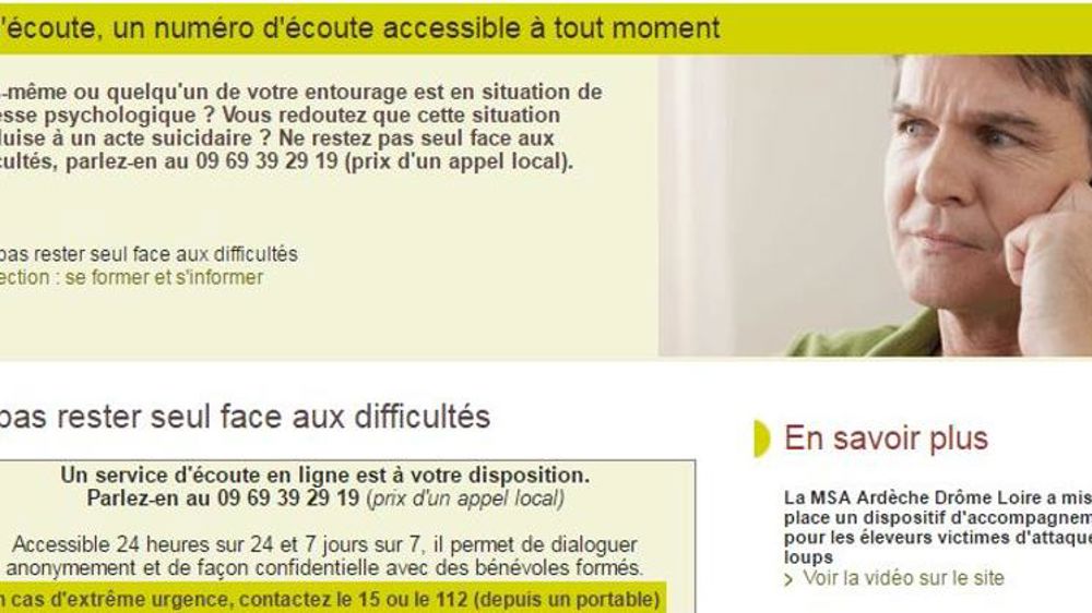 Un plan actif de prévention du suicide