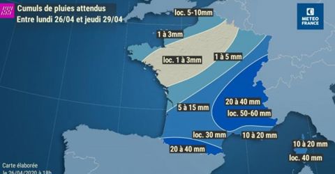 Météo-France prévoit un retour des précipitations cette semaine après deux mois de cumuls saisonniers déficitaires. © Météo-France