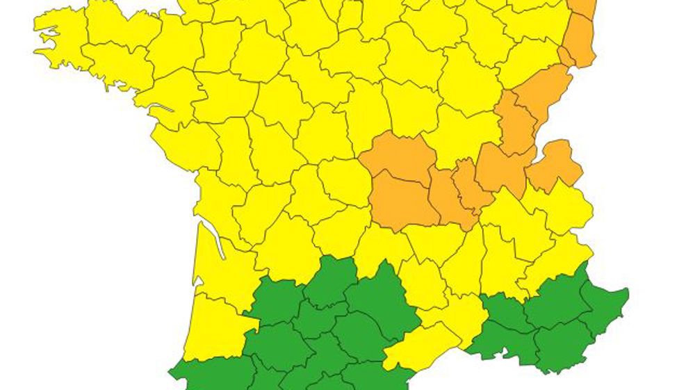Onze départements en alerte orange pour les orages