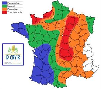 Effet des conditions météo de janvier sur l’épidémie de rouille.