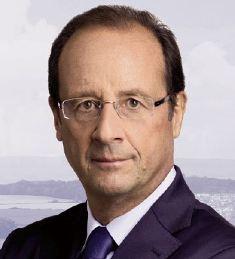 François Hollande rencontre des représentants agricoles mayennais ce 23 février 2012 lors d'un déplacement agricole.