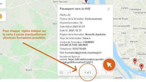 La carte intertactive de Géocapiat permet de trouver les options de formation continue au plus près de son entreprise et de ses salariés.©Ocapiat